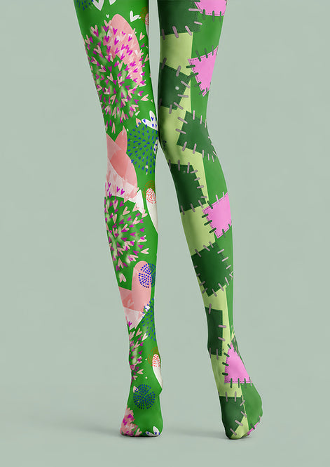 Monster Patchwork Tights Hosiery Pantyhose L69-19