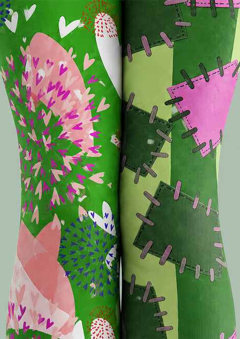 Monster Patchwork Tights Hosiery Pantyhose L69-19
