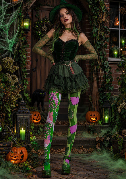 Monster Patchwork Tights Hosiery Pantyhose L69-19