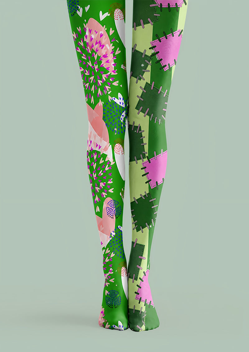 Monster Patchwork Tights Hosiery Pantyhose L69-19
