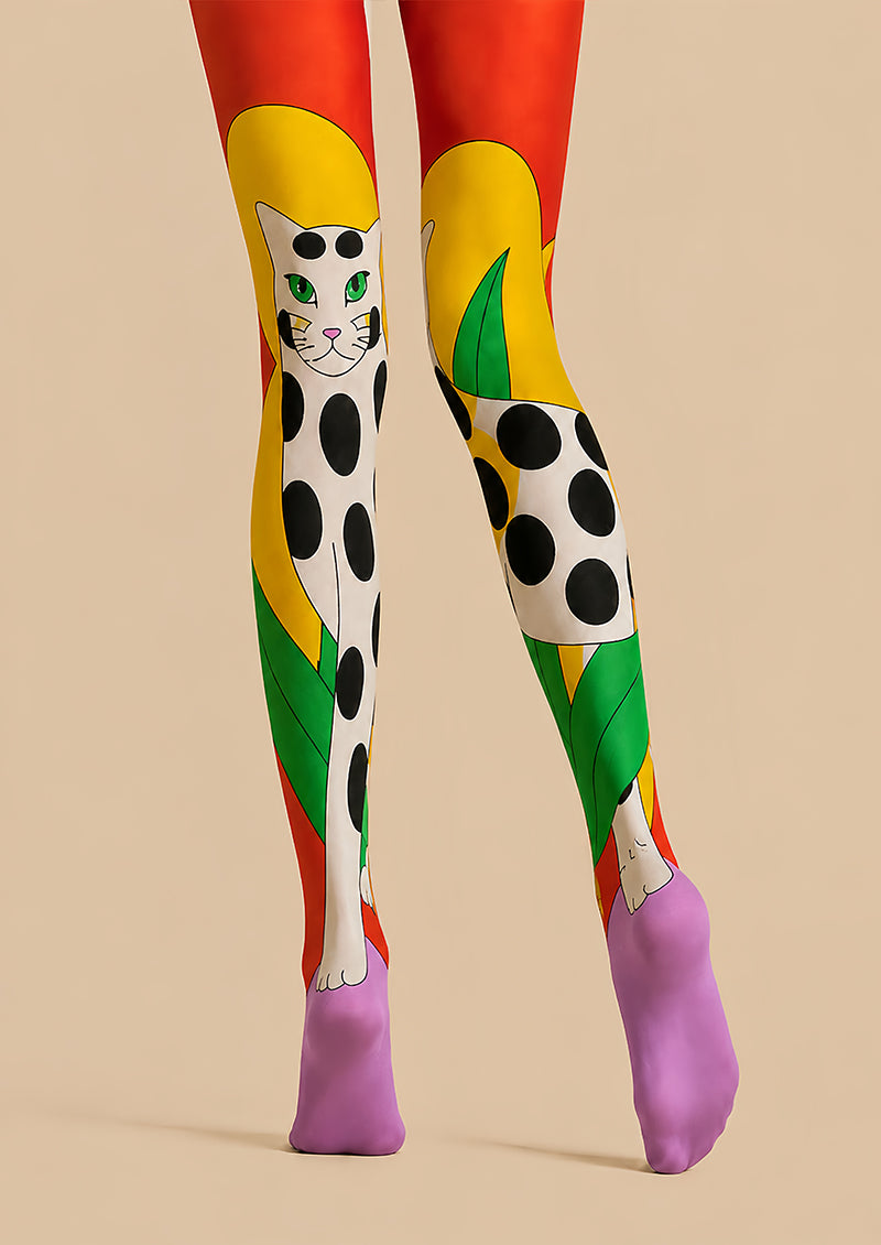 Spotted Cat Graphic Tights Hosiery Pantyhose L69-2