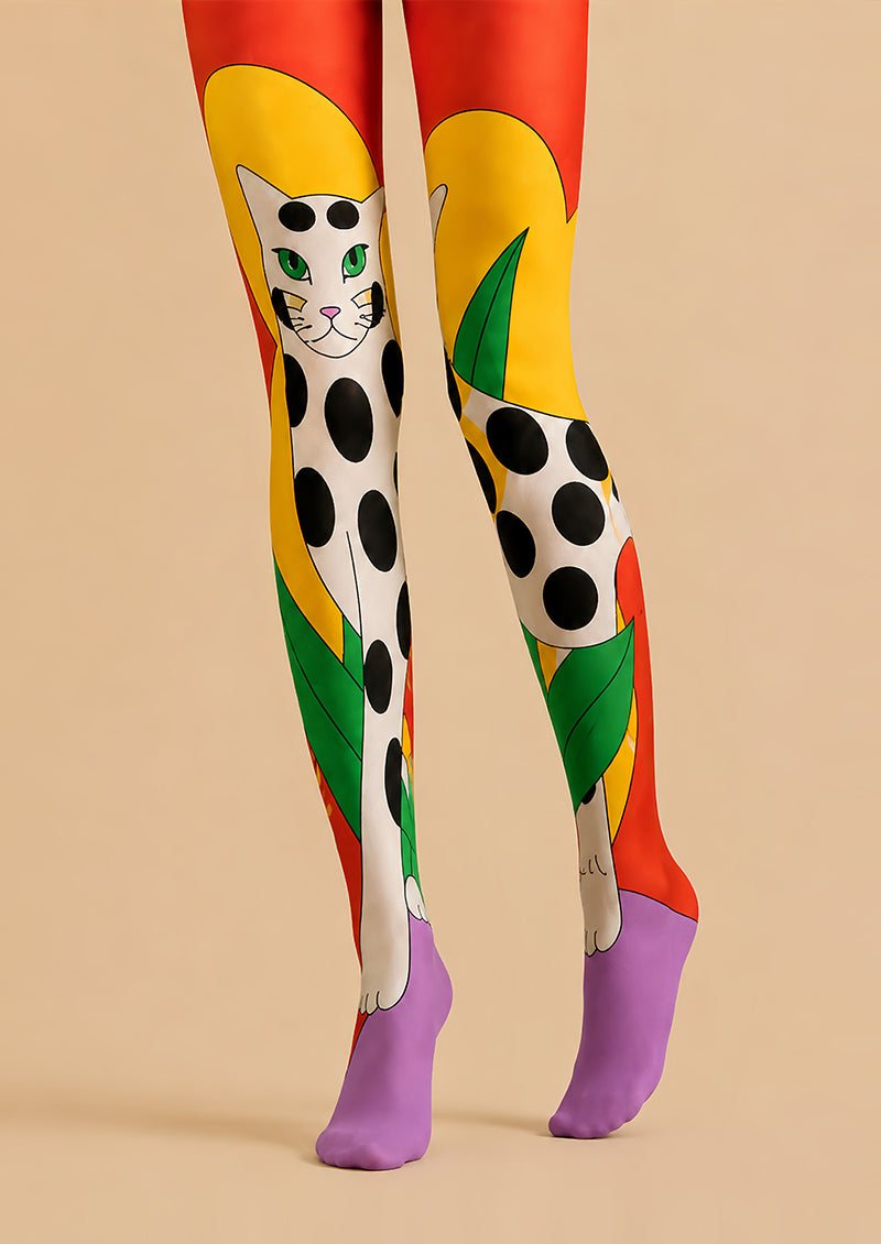 Spotted Cat Graphic Tights Hosiery Pantyhose L69-2