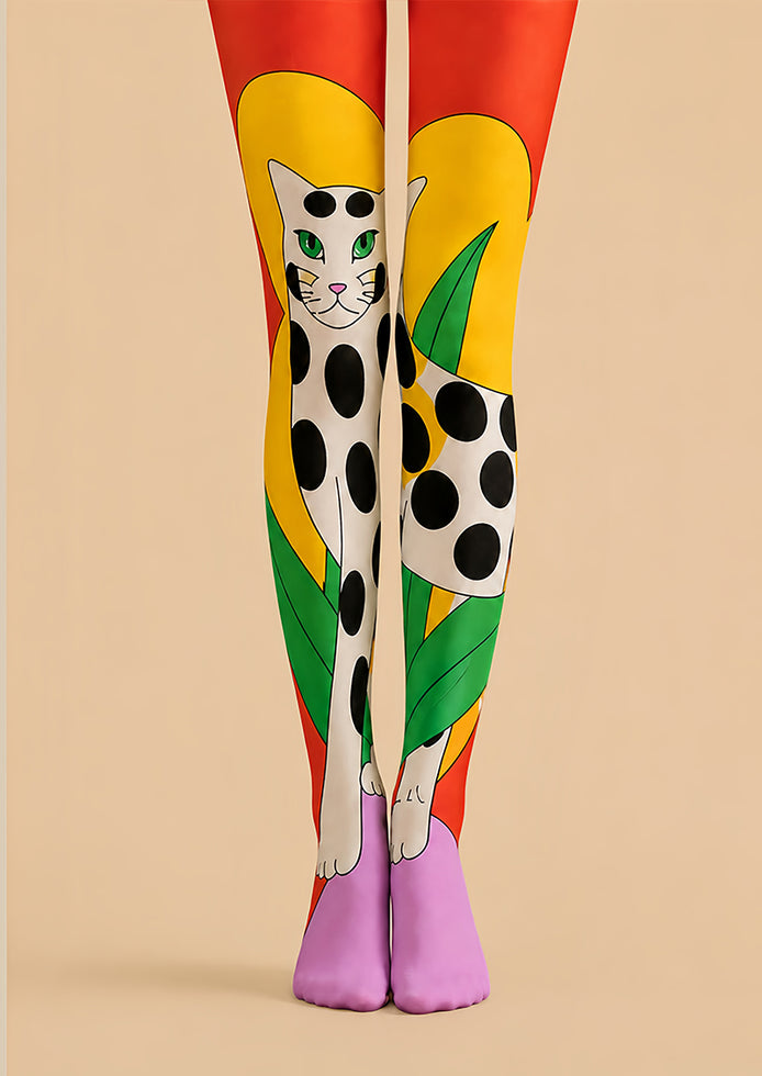 Spotted Cat Graphic Tights Hosiery Pantyhose L69-2