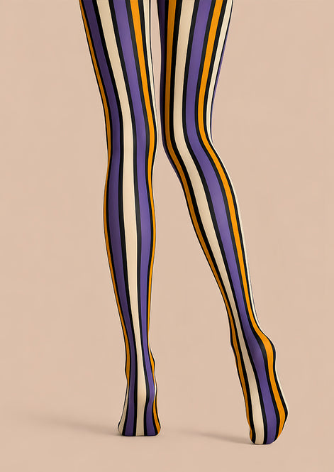 Witchy Stripe Halloween Tights Colorful Pantyhose L69-21