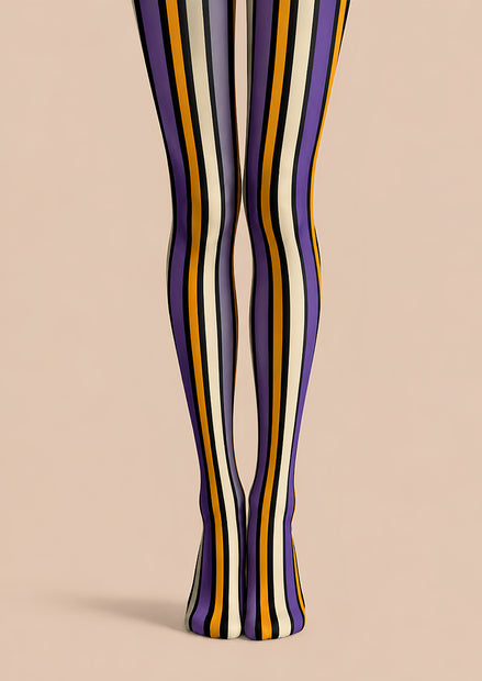 Witchy Stripe Halloween Tights Colorful Pantyhose L69-21
