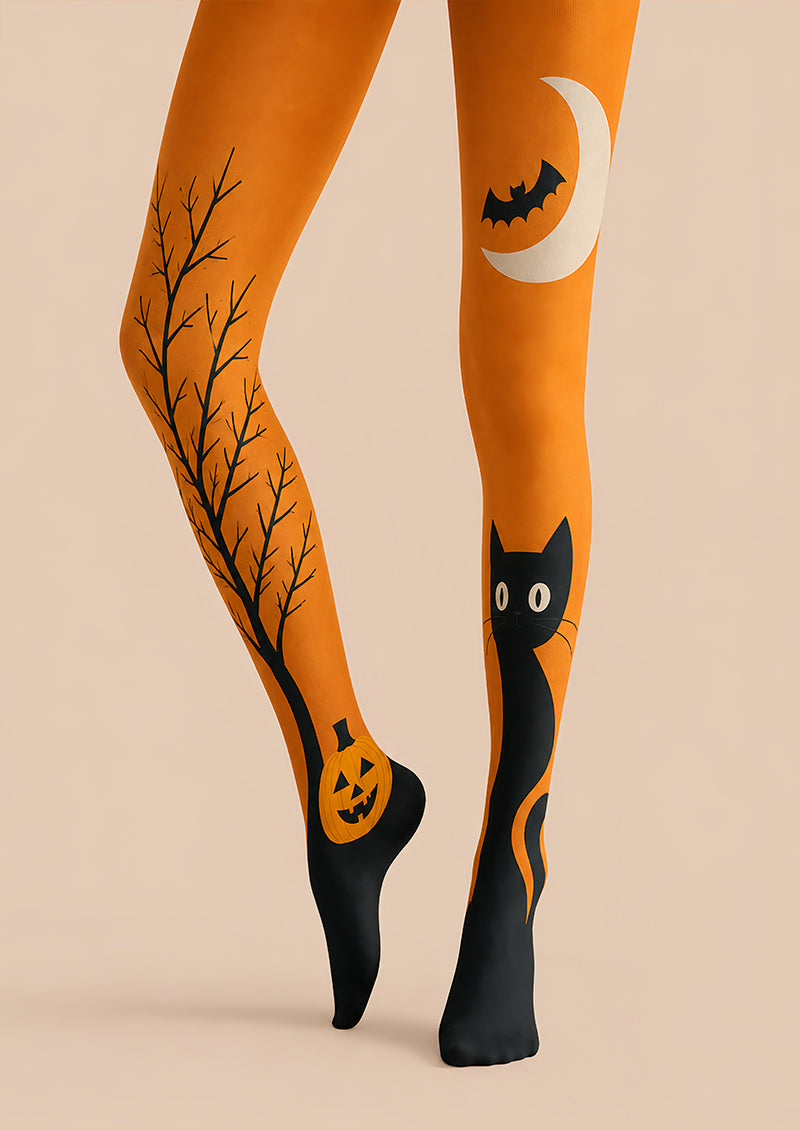 Halloween Cat Pumpkin Tights Hosiery Pantyhose L69-22
