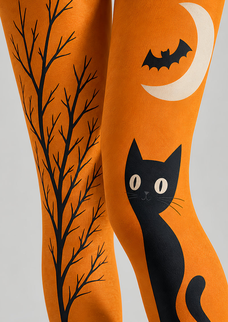 Halloween Cat Pumpkin Tights Hosiery Pantyhose L69-22