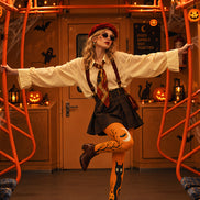 Halloween Cat Pumpkin Tights Hosiery Pantyhose L69-22