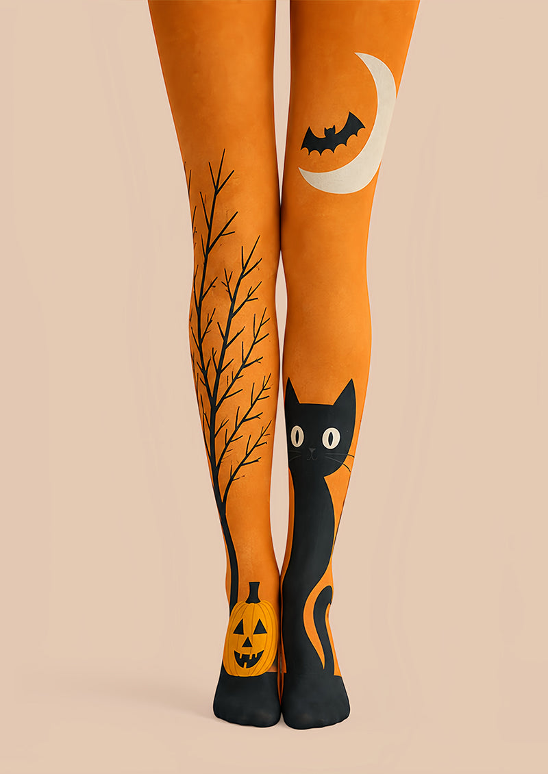 Halloween Cat Pumpkin Tights Hosiery Pantyhose L69-22