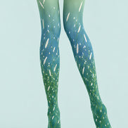 Green Botanical Grass Tights Hosiery Pantyhose L69-24