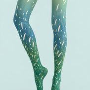Green Botanical Grass Tights Hosiery Pantyhose L69-24