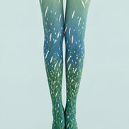 Green Botanical Grass Tights Hosiery Pantyhose L69-24
