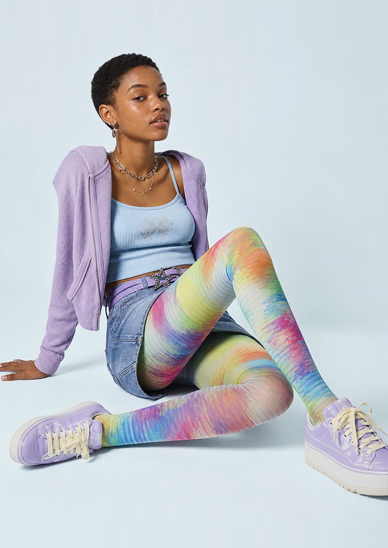 Rainbow Abstract Pattern Tights Hosiery Pantyhose L69-27