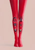 Red Gothic Insect Print Tights Hosiery L69-28