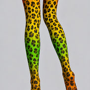 Neon Leopard Print Tights Hosiery Pantyhose L69-3