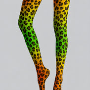 Neon Leopard Print Tights Hosiery Pantyhose L69-3