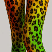 Neon Leopard Print Tights Hosiery Pantyhose L69-3