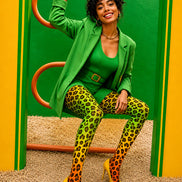 Neon Leopard Print Tights Hosiery Pantyhose L69-3
