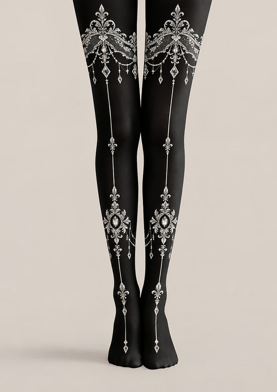 Elegant Gothic Crystal Chain Tights L69-30