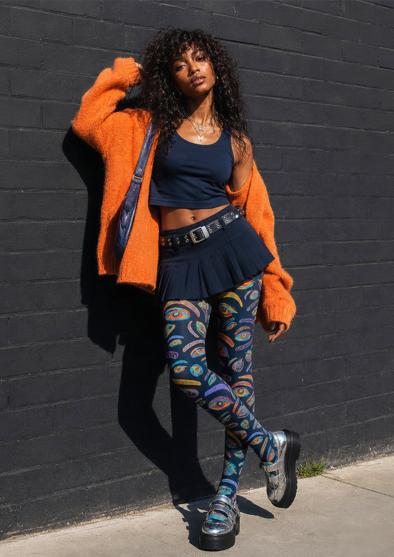 Colorful Eye Pattern Graphic Tights L69-31