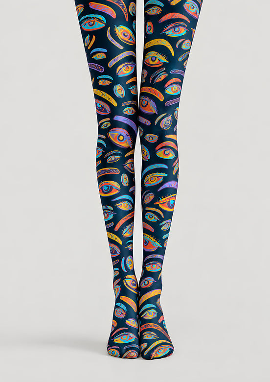 Colorful Eye Pattern Graphic Tights L69-31