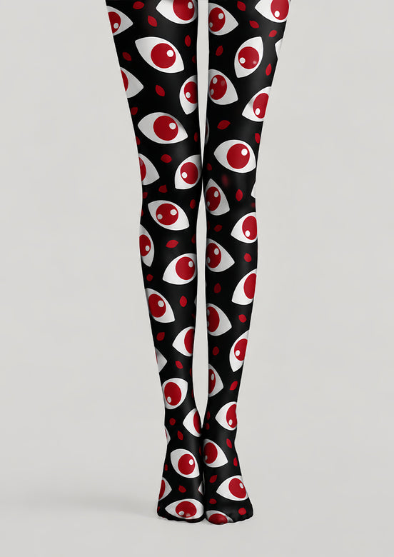 Spooky Red Eyes Halloween Tights L69-32