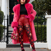 Gothic Red Flower Pattern Tights Hosiery Pantyhose L69-36
