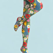 Romantic Floral Garden Print Tights Hosiery Pantyhose L69-37
