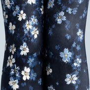 Elegant Navy Floral Tights Hosiery Pantyhose L69-39
