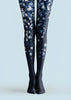 Elegant Navy Floral Tights Hosiery Pantyhose L69-39