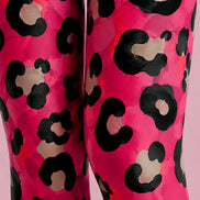 Y2K Pink Leopard Tights Hosiery Pantyhose L69-4