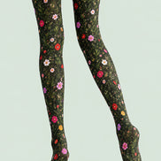 Wildflower Garden Floral Tights Hosiery Pantyhose L69-40