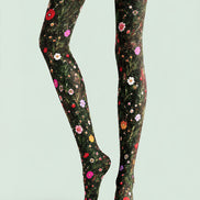 Wildflower Garden Floral Tights Hosiery Pantyhose L69-40