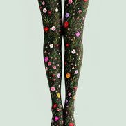 Wildflower Garden Floral Tights Hosiery Pantyhose L69-40