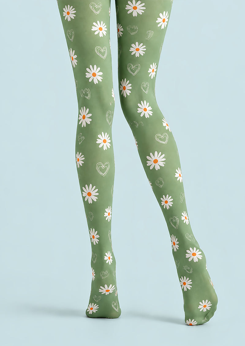 Cute Daisy Heart Pattern Tights Hosiery Pantyhose L69-41