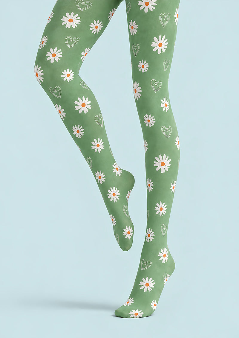 Cute Daisy Heart Pattern Tights Hosiery Pantyhose L69-41