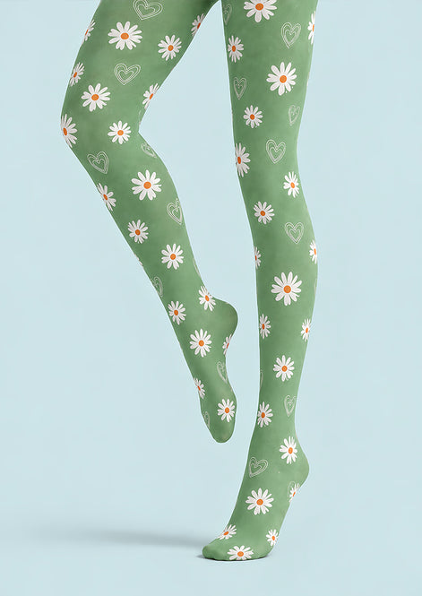 Cute Daisy Heart Pattern Tights Hosiery Pantyhose L69-41
