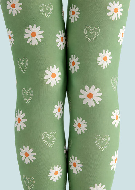 Cute Daisy Heart Pattern Tights Hosiery Pantyhose L69-41