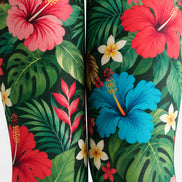 Tropical Floral Tights Hosiery Pantyhose L69-42