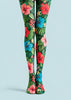 Tropical Floral Tights Hosiery Pantyhose L69-42