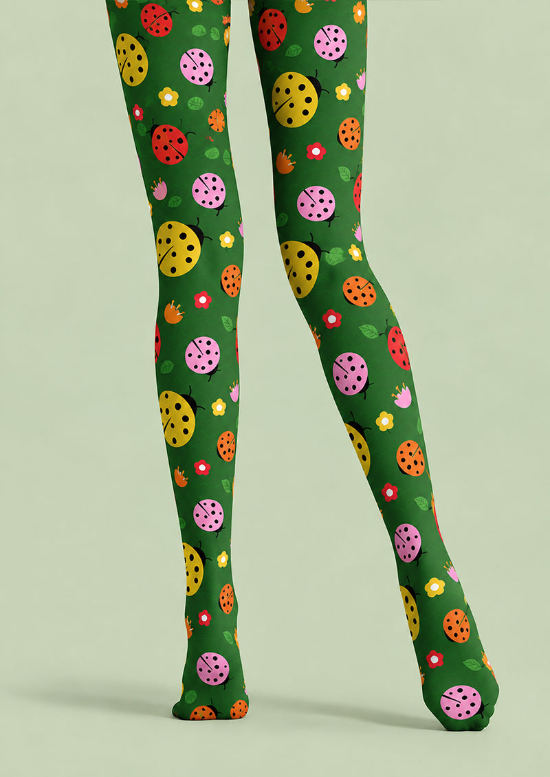 Colorful Ladybug Print Tights Hosiery Pantyhose L69-43