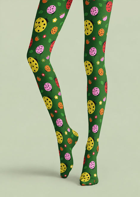 Colorful Ladybug Print Tights Hosiery Pantyhose L69-43
