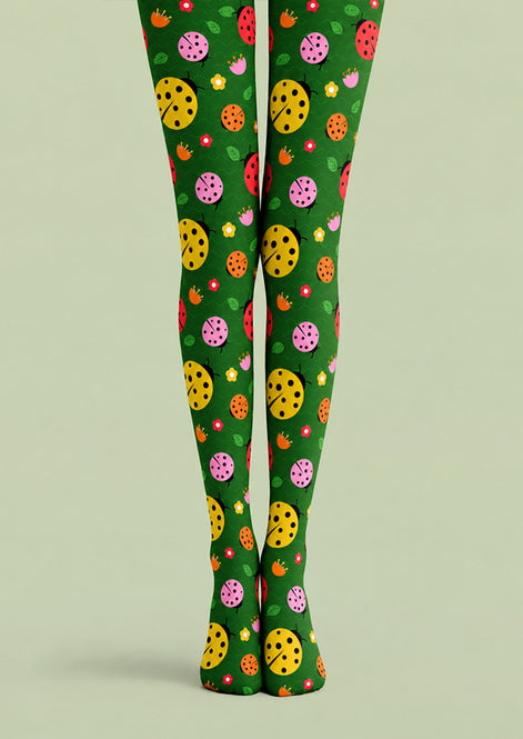 Colorful Ladybug Print Tights Hosiery Pantyhose L69-43