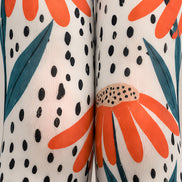 Modern Orange Floral Tights Hosiery Pantyhose L69-44