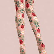 Cute Ladybug Floral Tights Hosiery Pantyhose L69-45