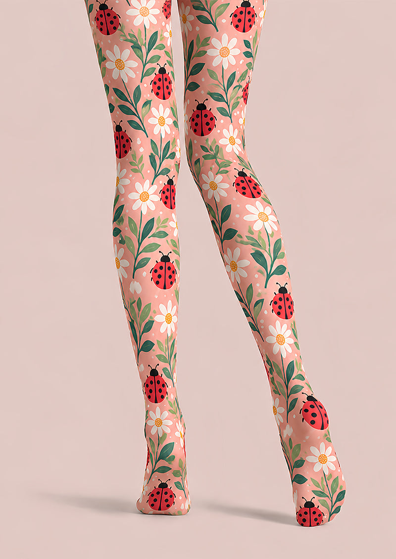 Cute Ladybug Floral Tights Hosiery Pantyhose L69-45