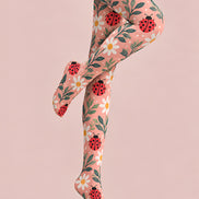 Cute Ladybug Floral Tights Hosiery Pantyhose L69-45