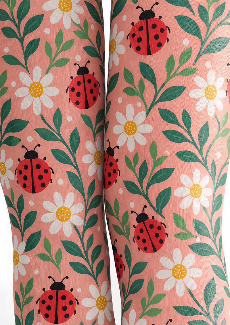 Cute Ladybug Floral Tights Hosiery Pantyhose L69-45