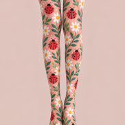 Cute Ladybug Floral Tights Hosiery Pantyhose L69-45