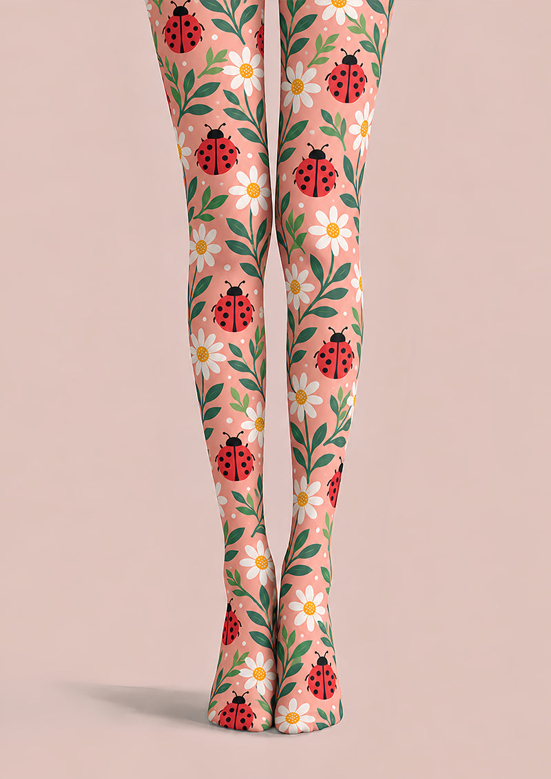 Cute Ladybug Floral Tights Hosiery Pantyhose L69-45